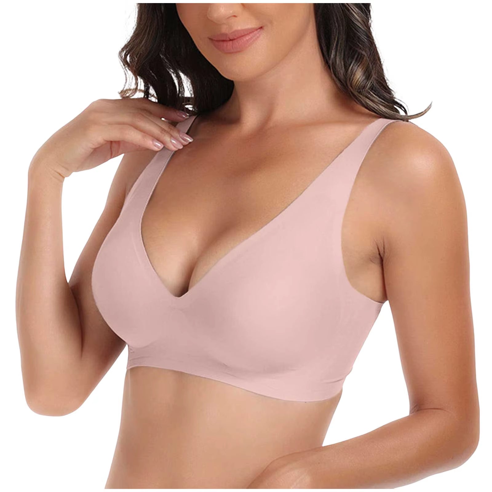Sexy Push up Padded Seamless Bras for Women Soft Support Invisible Wireless Bra Bralette Smooth Women Deep V Bras Sexy Lingerie