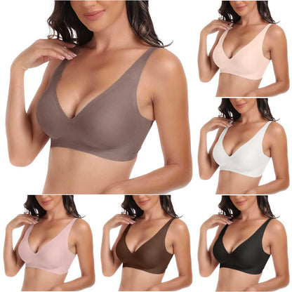 Sexy Push up Padded Seamless Bras for Women Soft Support Invisible Wireless Bra Bralette Smooth Women Deep V Bras Sexy Lingerie